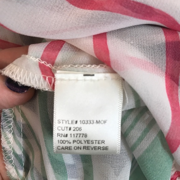 Striped Summer Blouse Size Small - Picture 3 of 3